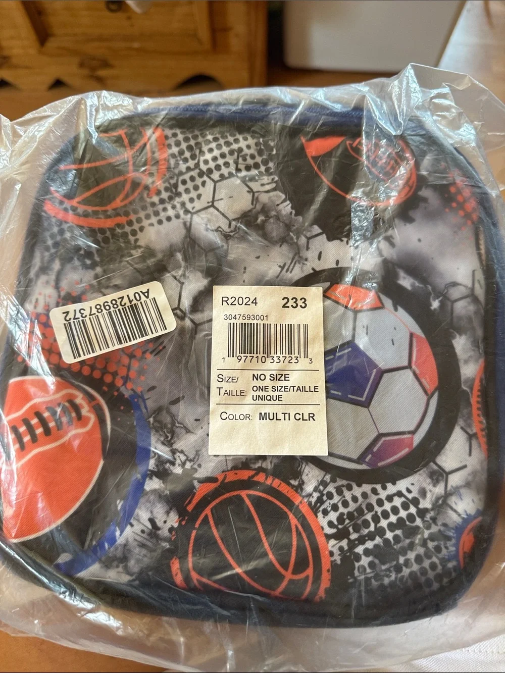 The Children's Place Sports Print Lunch Bag - Blue/Orange/Black